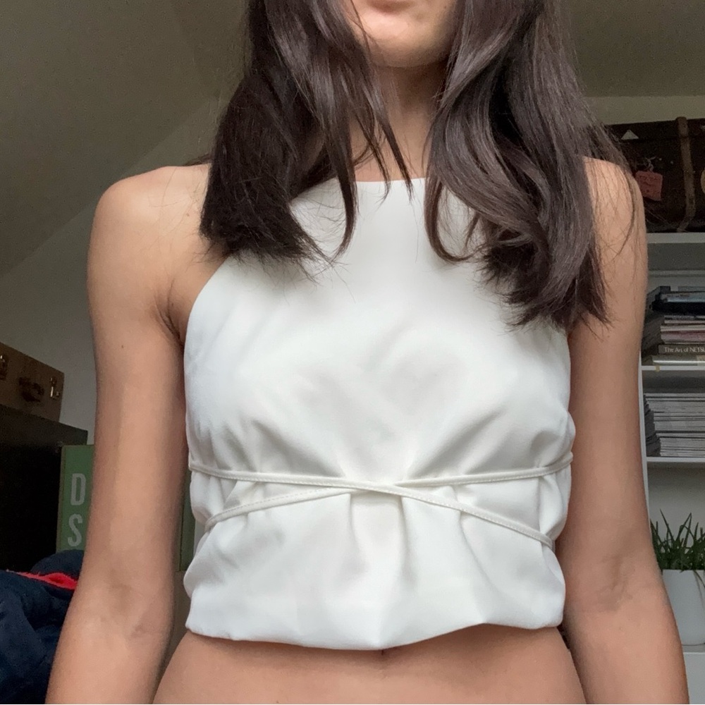Zara Halter Strappy Crop Top